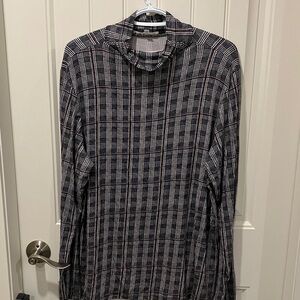 CLEO Tee Long Sleeve Mock-neck WINE PLAID XL